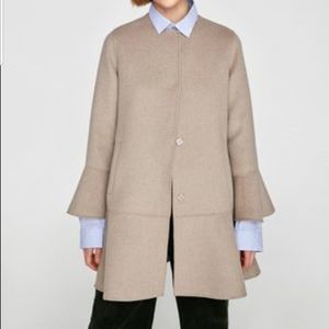 Zara Tan Coat Sz Medium